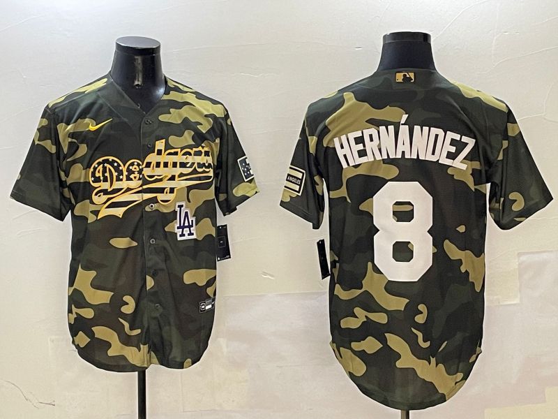 Men Los Angeles Dodgers #8 Hernandez Camo Joint Name 2025 Nike MLB Jersey style 12->houston astros->MLB Jersey